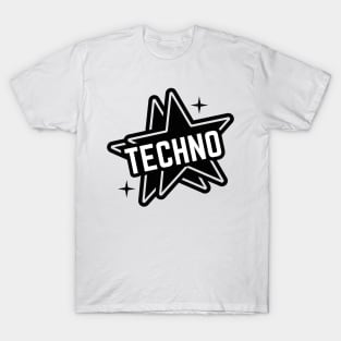 TECHNO  - Double Stars Logo (black) T-Shirt